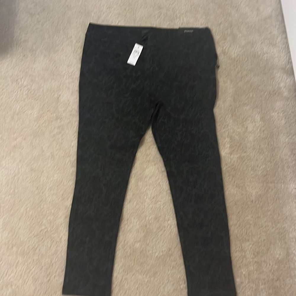 Ponte leggings grey with black design